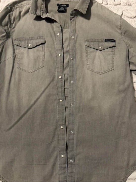 Calvin Klein Jeans Other - Calvin Klein Women's Grey Button-Front Western Shirt